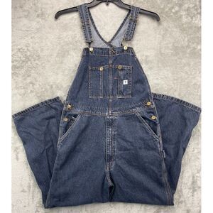Fortress Products Men's Carpenter Bib Overalls 36X28‎ Blue Denim Pockets
